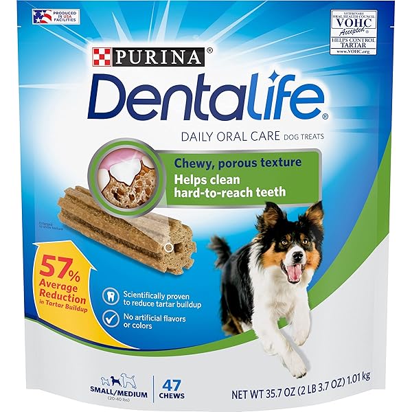 DENTALIFE DENTALIFE MADE IN USA FACILITIES SMALL/MEDIUM DOG DENTAL CHEWS, DAILY – 47 TREATS