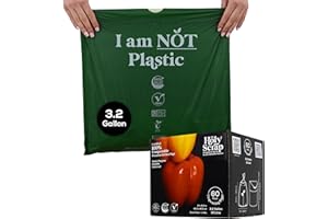 HOLY SCRAP! 100% Compostable Trash Bags 3.2 Gallon - 60 Pack - Small Drawstring Compost Bags, Eco Friendly Food Scraps Recycling Bag for Kitchen Waste Bin - BPI Certified, OK Compost Home
