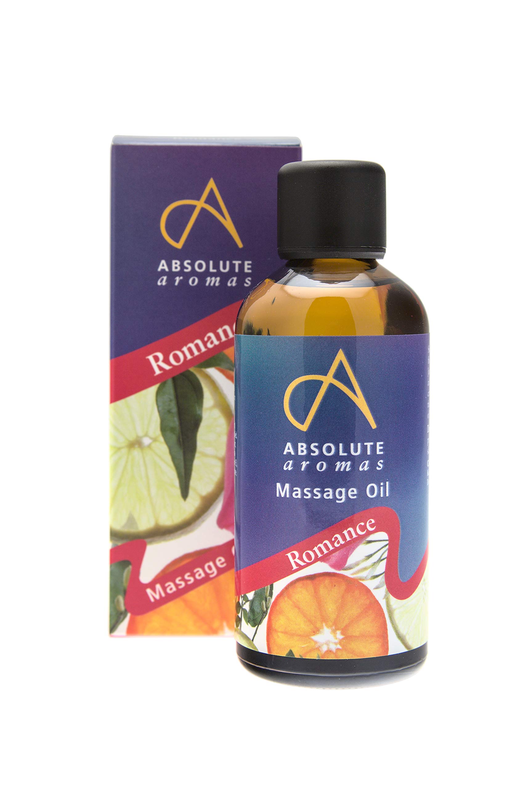 Absolute Aromas Romance Bath & Massage Oil 100ml - Jasmine, Spearmint and Cedarwood Pure Essential Oils in a Jojoba, Sweet Almond & Evening Primrose Base - Sensual Body Oil