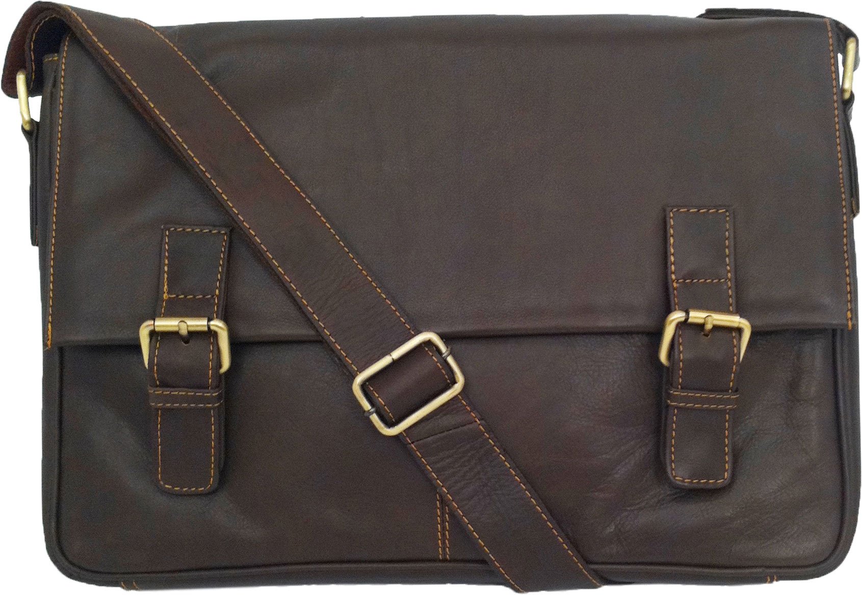 Unicorn Real Leather Brown up to 16.4" Laptop Bag Messenger #5L