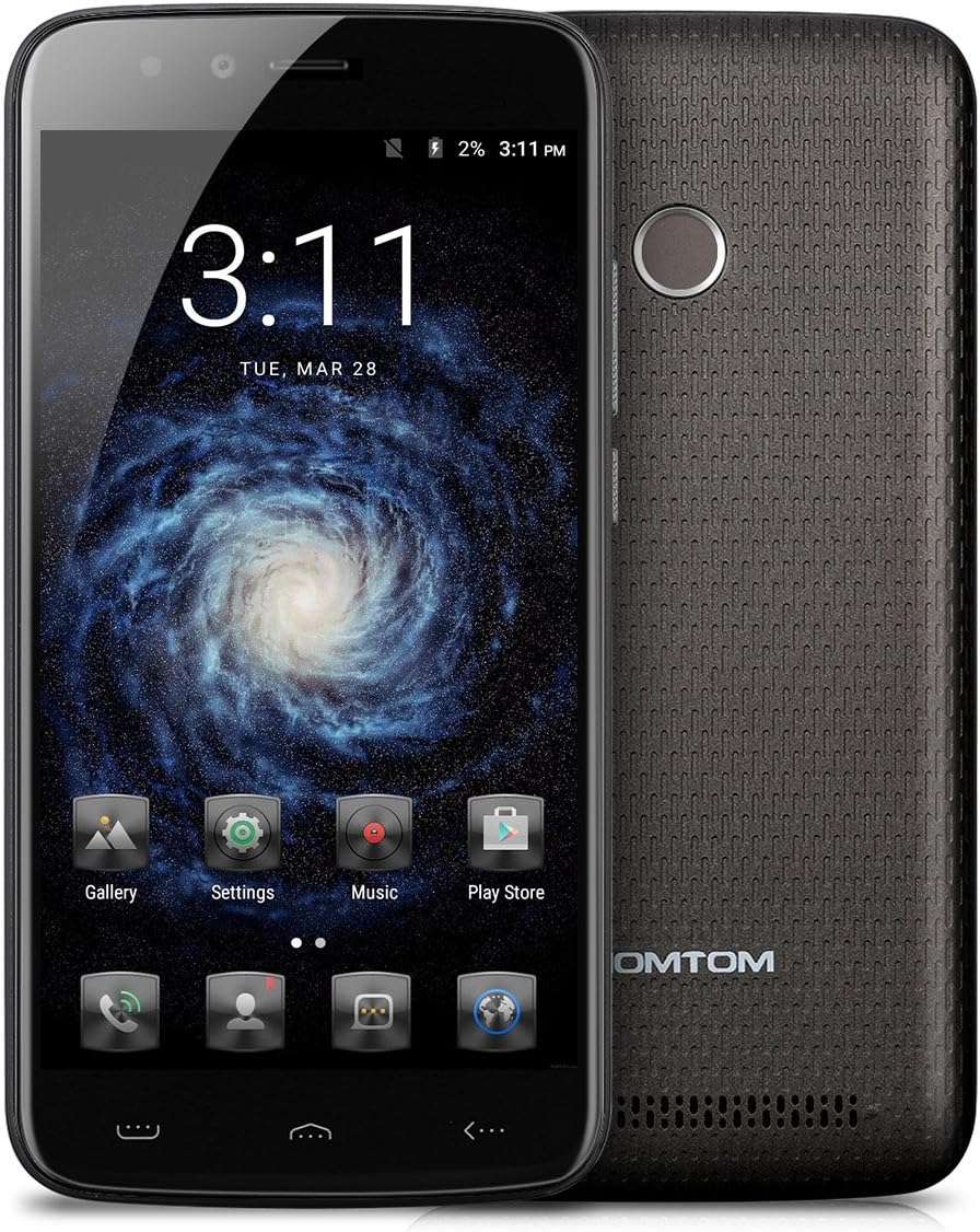 Unlocked 4G Smartphone HOMTOM HT50 5.5 Inch Screen Android 7.0 3GB RAM+32GB ROM MTK6737 Quad Core 1.3GHz 13MP+13MP Dual Cameras Dual Sim Fingerprint Recognition 5500mAh Super Battery LED Notification, SIM-Free Mobile Phones - Black♥️Christmas Thanksgiving Gift♥️