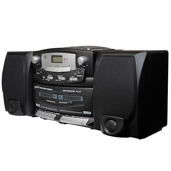 SUPERSONIC BLACK EDITION VINTAGE BLUETOOTH STEREO SYSTEM HOME MUSIC AUDIO SYSTEM,CD/MP3 PLAYER,AM/FM RADIO,DUAL CASSETTE PLAYER/REC USB INPUTS,DETACHABLE SPEAKERS,AC/DC,(REMOTE INCLUDED)MATTE BLACK