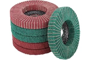 BaiNuo Nylon Fiber Grinding Wheel, 4.5-Inch Metal Polishing Kit Flap Discs Set, 120/180/240/320Grit Sanding Grinding Buffing 
