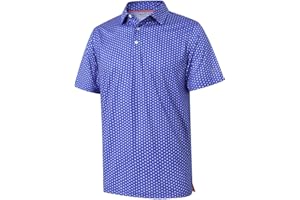 M MAELREG Men's Golf Polo Shirts Short Sleeve Striped Performance Moisture Wicking Dry Fit Golf Shirts for Men