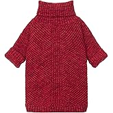 Fitwarm Knitted Turtleneck Dog Sweater, Thermal Dog Winter Clothes for Small Dogs Boy Girl, Holiday Pet Outfit, Heather Dark Red, Medium