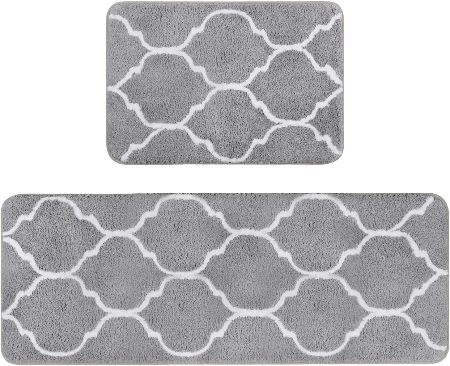 Microfiber Bath Rugs for Bathroom Set 2 Piece Absorbent Soft
