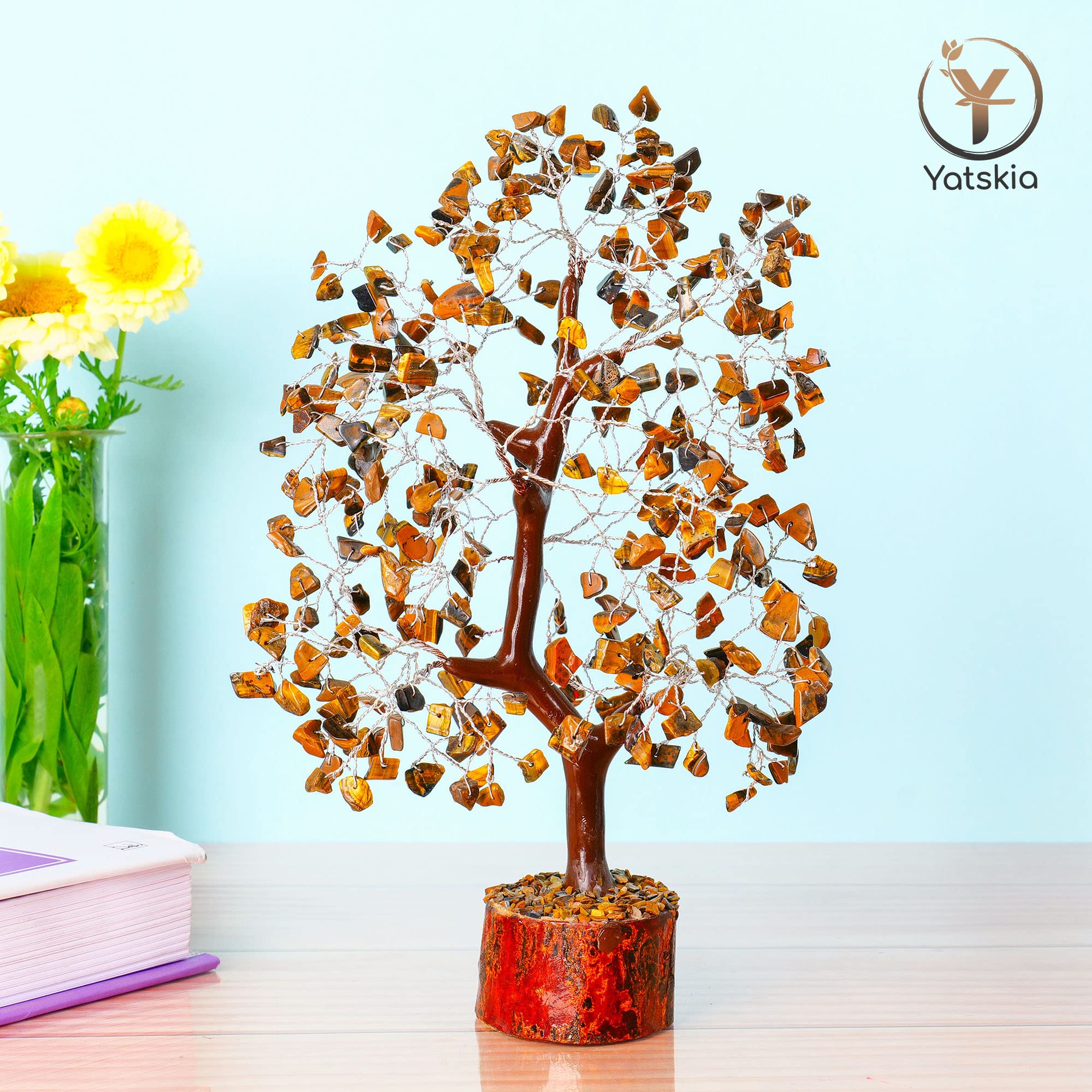 YATSKIA Tiger Eye Crystal Tree - Tree of Life