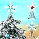 Janinka 2 Pcs Mini Christmas Starfish Tree Topper Decoration Beach Starfish Christmas Treetop Ornament Rustic Nautical Coastal Sea Star Ocean DIY Craft for Holiday Xmas Home Indoor Outdoor Decor