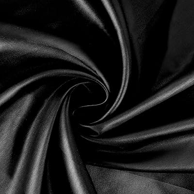 DIVINA VITAE Satin Fabric by the Yard 60in Wide Black Silk Like Dress Material