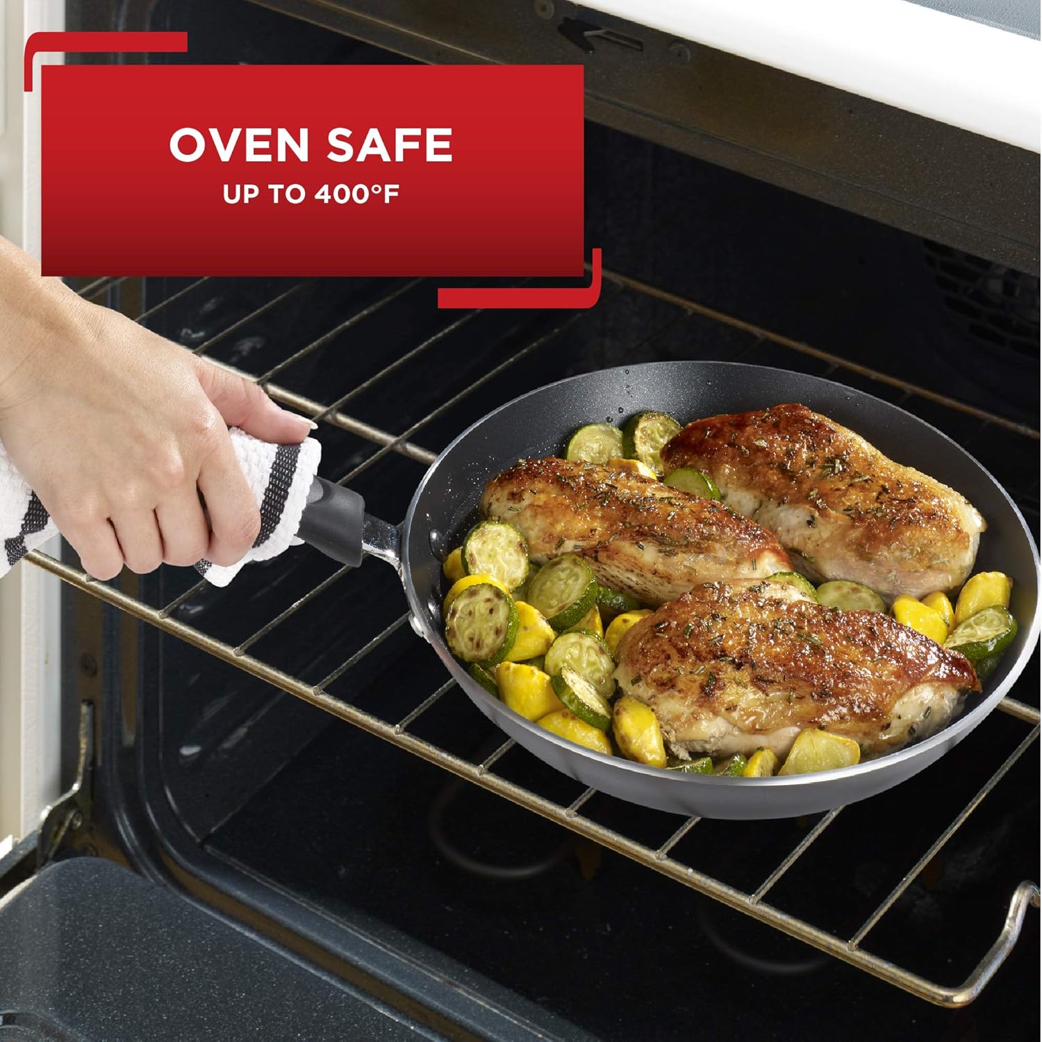 T-fal E93808 Professional Nonstick Fry Pan, Nonstick Cookware, 12.5 Inch Pan, Thermo-Spot Heat Indicator, Black: Kitchen & Dining