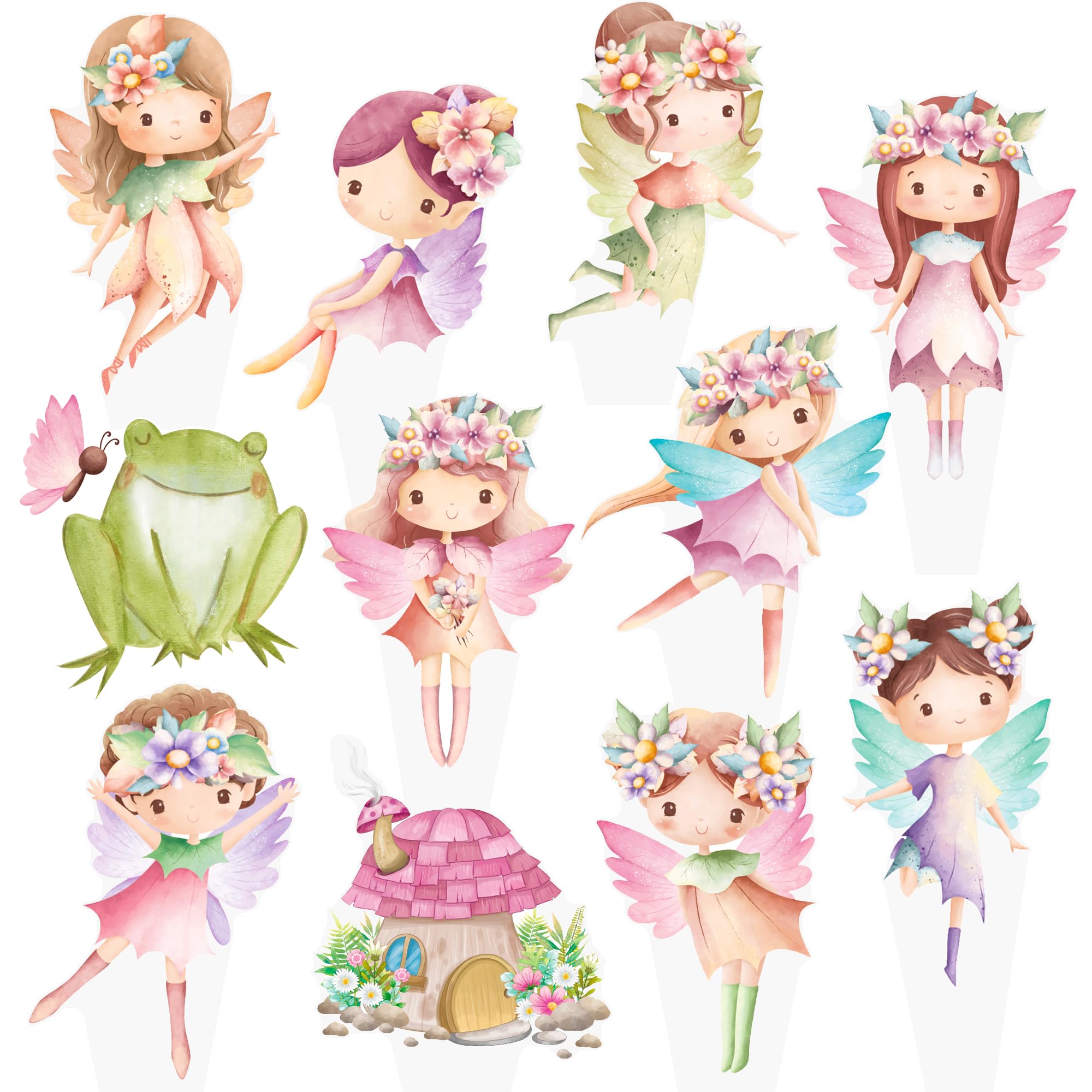 Photo 1 of umoni Fairy Cupcake Toppers 48Pcs Fairy First Birthday Party Decorations Fairy Garden Party Cupcake Picks Fairy Cake Decorations Fairy Baby Shower Decorations Supplies