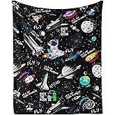 Solar System Throw Blanket - Soft Flannel Blankets for Girls Boys Kids Planets Lovers - Space Throw Blankets for All Season Lap, Chair, Sofa - 50"x40"
