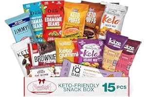 SWEETSIDE CANDY CO. Keto Snack Box - Keto Food Diet Low Carb Snack Variety Pack Mix with Slimfast Keto Fat Bomb Keto Snacks, Keto Bars, Keto Friendly Candy, Keto Sweets, Schoolyard Snacks Keto Cheese Puffs, Keto Bites