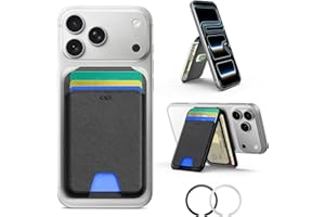 ESR for MagSafe Wallet with Stand, 5 Card Holder for Phone Case, RFID Blocking with MagSafe Ring, Slim Leather Magnetic Wallet for iPhone 17/16/15/14/13/12 Series(Not for Mini), Selected Samsung,Black