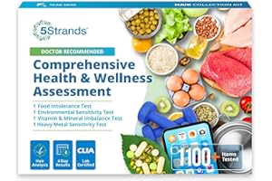 5Strands Food Intolerance, Environmental & Heavy Metal Sensitivity, and Nutritional Imbalance Test for Adults & Kids, 1119 Items Tested, Gut Health Test, Hair Analysis, Results in 4 Days