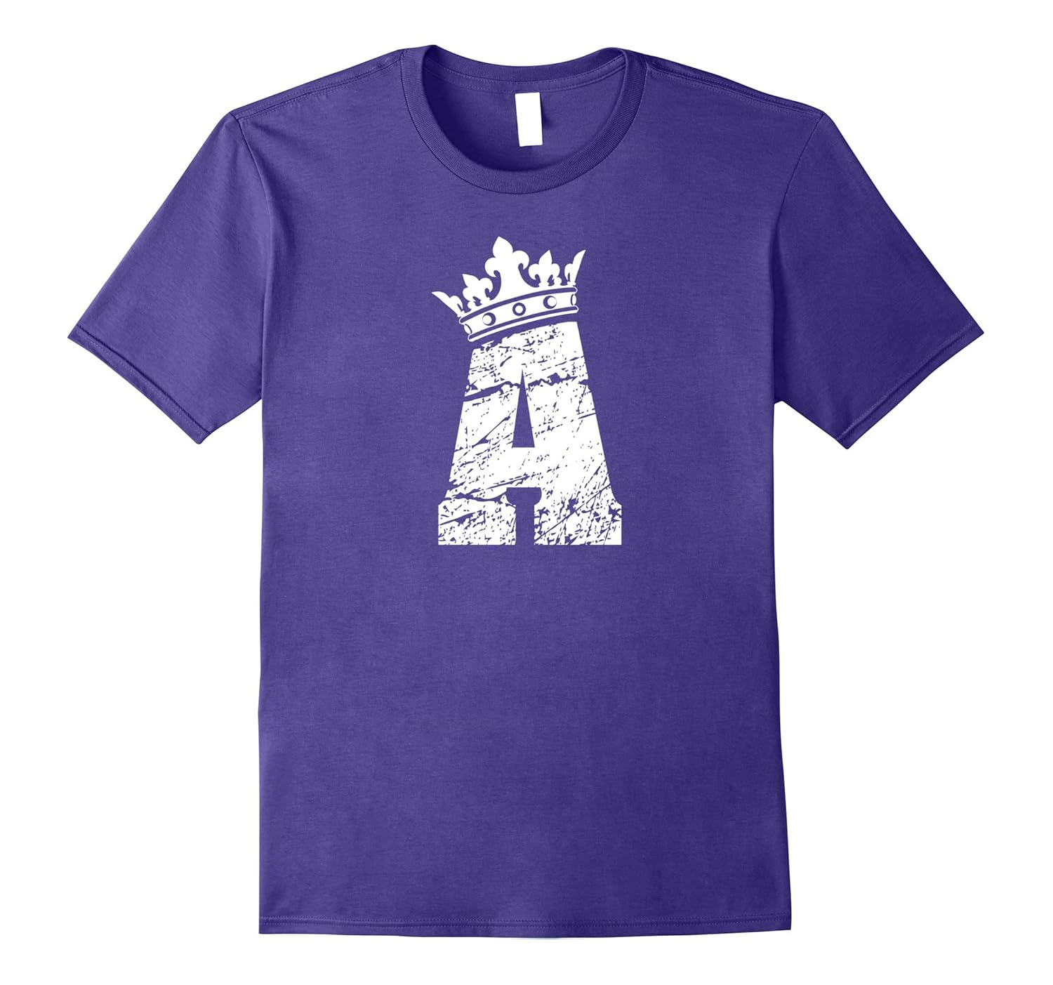 Alphabet T Shirt- Initial Letter A And King Queen Crown Tee-ANZ