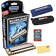 Hohner Harmonica 532 Blues Harp MS - Key of E Bundle with Zip Case, Harmonica Beginner Manual, and Austin Bazaar Polishing Cloth