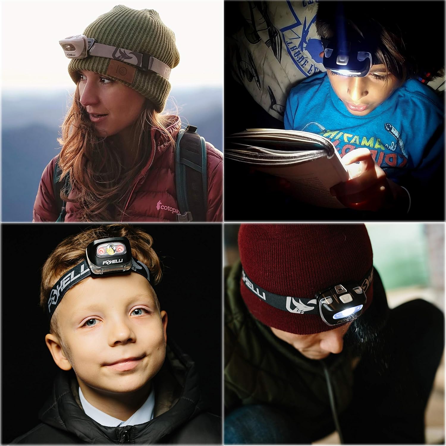 Foxelli Headlamp Flashlight - Super Bright, Lightweight Head Lamp, Comfortable Headband, Perfect for Runners, 3 x AAA Batteries Included: Sports & Outdoors