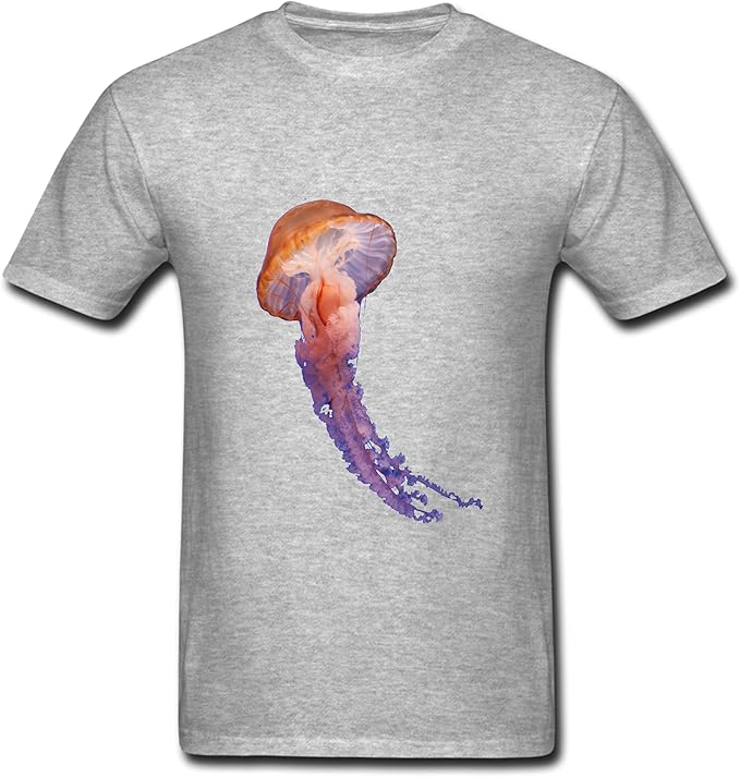 Men's Jellyfish Printed Grey Cotton TShirt from DBABY(S