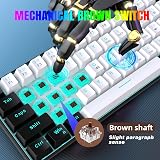 Snpurdiri 60% Mechanical Gaming Keyboard 61 Keys Blue LED Brown Switches view 2