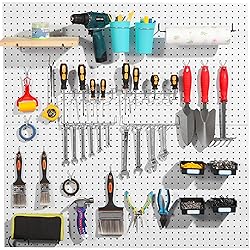 FRIMOONY Pegboard Hooks, with Bins, Peg Locks, for