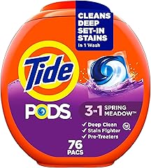 Tide PODS Liquid Laundry Detergent Soap Pacs, HE Compatible, Powerful 3-in-1 Clean in one Step, Built in Stain Removers, Spri