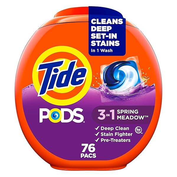 TIDE PODS LIQUID LAUNDRY DETERGENT SOAP PACS, HE...