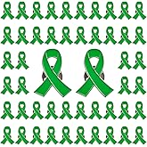 CRAFFANCY Lime Green Ribbon Pin, 50Pcs Health Awareness Lapel Pin Green Ribbon Brooch Green Lapel Pins Hope Pins Enamel Jewelry Pins for Decoration