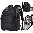 RAINSMORE Camera Backpack Camera Bag for DSLR/SLR Mirrorless 15.6 Inch Laptop Camera Backpack for Photographers Anti-theft Photography Bag with Rain Cover, Tripod Holder, Black