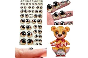 OJITOS ADHESIVOS 3D 3D Resin Googly Eyes (Brown) – Self-Adhesive for Crafts, Clay, Polymer, EVA, Cold Porcelain, Felt, Sculptures, Ceramics & More (40-M 58 Pcs / 29 Pairs)