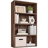 VASAGLE 4-Tier Bookshelf, Storage Organizer, 23.6 x 9.4 x 42.4 Inches | Particleboard and MDF, for Home Office, Natural Walnut, CUSTOS Collection ULBC164KE01S