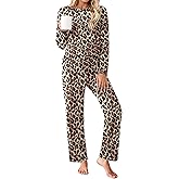 Ekouaer Women's Pajama Sets Long Sleeve Top and Pant Pjs Sets Soft Sleepwear 2 Piece Lounge Sets with Pockets S-XXL