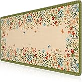 iCasso Desk Cover Mat, Extra Large Floral Mouse Pad,Desk Matt for Desktop Protector, Anti-Slip XXL Big Mousepad with Stitched Edges for Laptop Computer Keyboard(Apricot)
