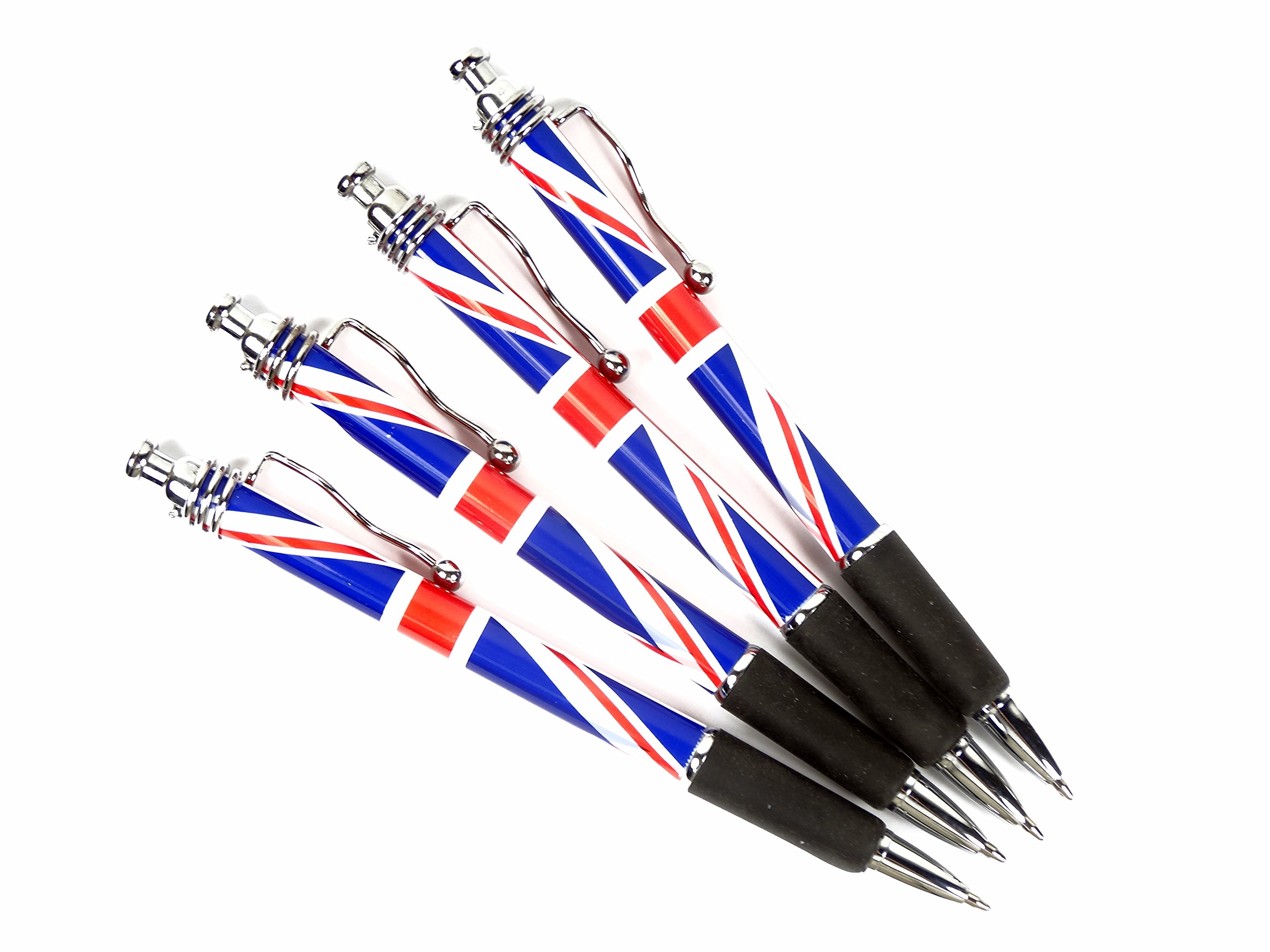 Rollerball Pens with Union Jack Design, Set of 4 Pens, London Souvenir Collectable