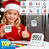 Antonki 2 Pack Digital Kitchen Timers Magnetic Countdown Alarm 99:59 view 2