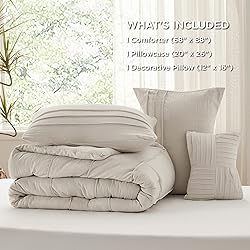 Bedsure Beige Twin Comforter Set - 3 Pieces Pinch