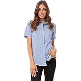 Chef Works Women's Modern Gingham Short Sleeve Dress Shirt