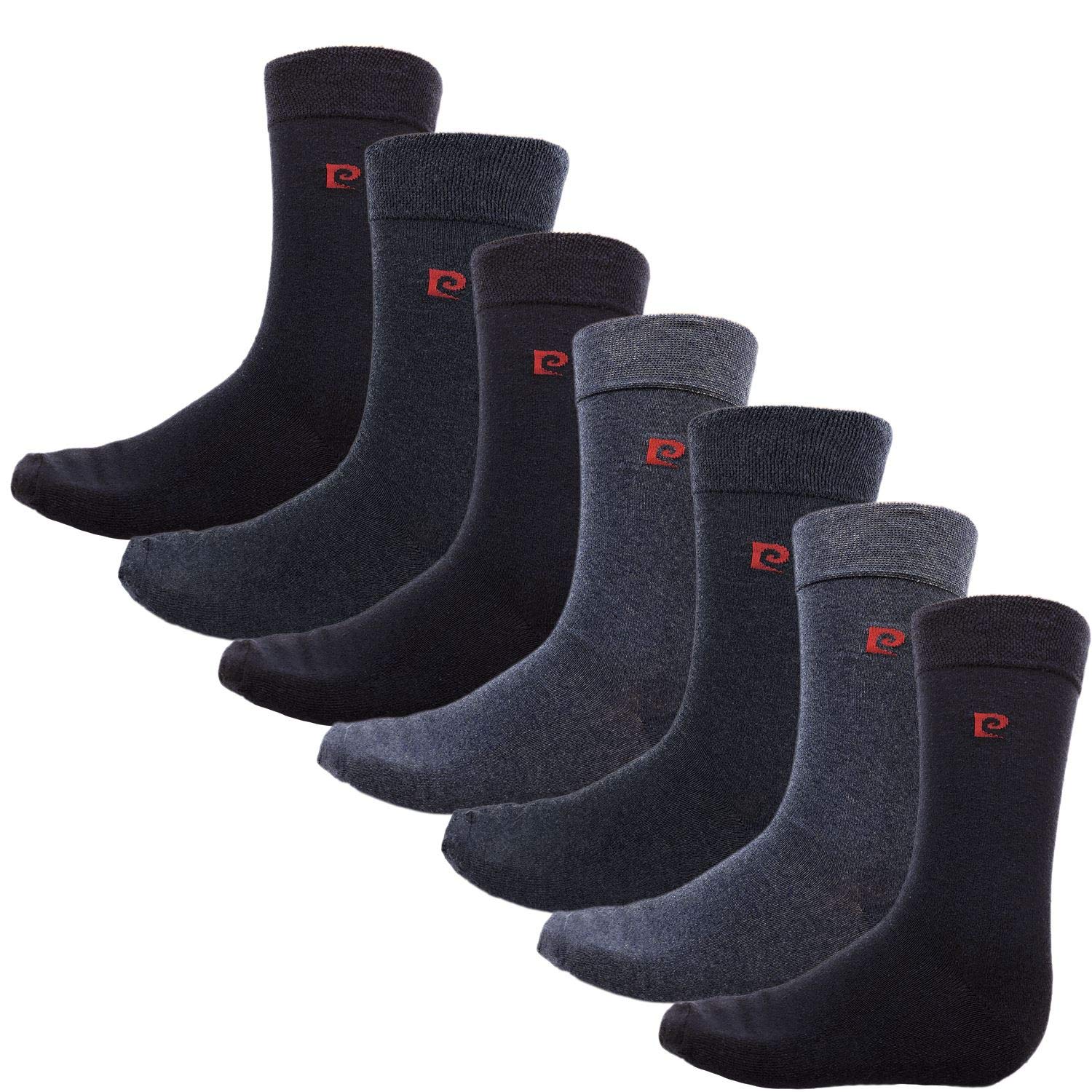 Pierre Cardin Formal Cotton Blend Mens Socks Blue Shades - UK Size 7-11 (7 Pairs)