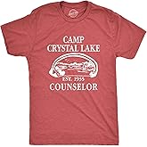 Crazy Dog Mens T Shirt Camp Crystal Lake 1980 Vintage Camping Movie Tee