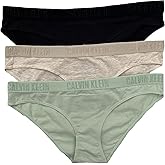 Calvin Klein Women`s Monochrome Cotton Bikini Panty 3 Pack