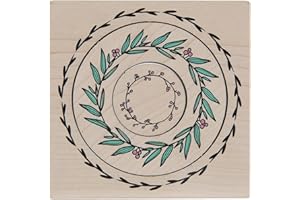Momenta Nesting Wreaths Red Rubber Wood Mount Stamp