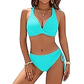 Blooming Jelly Womens Bikinis Sets Push Up Two Piece Bathing Suit Criss Cross Fixed Cup Swim Suit Cheeky Bikini Swimsuit