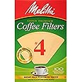 Melitta #4 Cone Coffee Filters, Unbleached Natural Brown, 100 Total Filters Count - Packaging May Vary