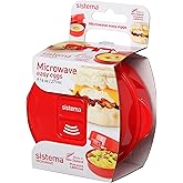 Sistema Easy Eggs Microwave Egg Cooker 270 ml Egg Poacher with Steam Release Vent BPA-Free Red 1 Count