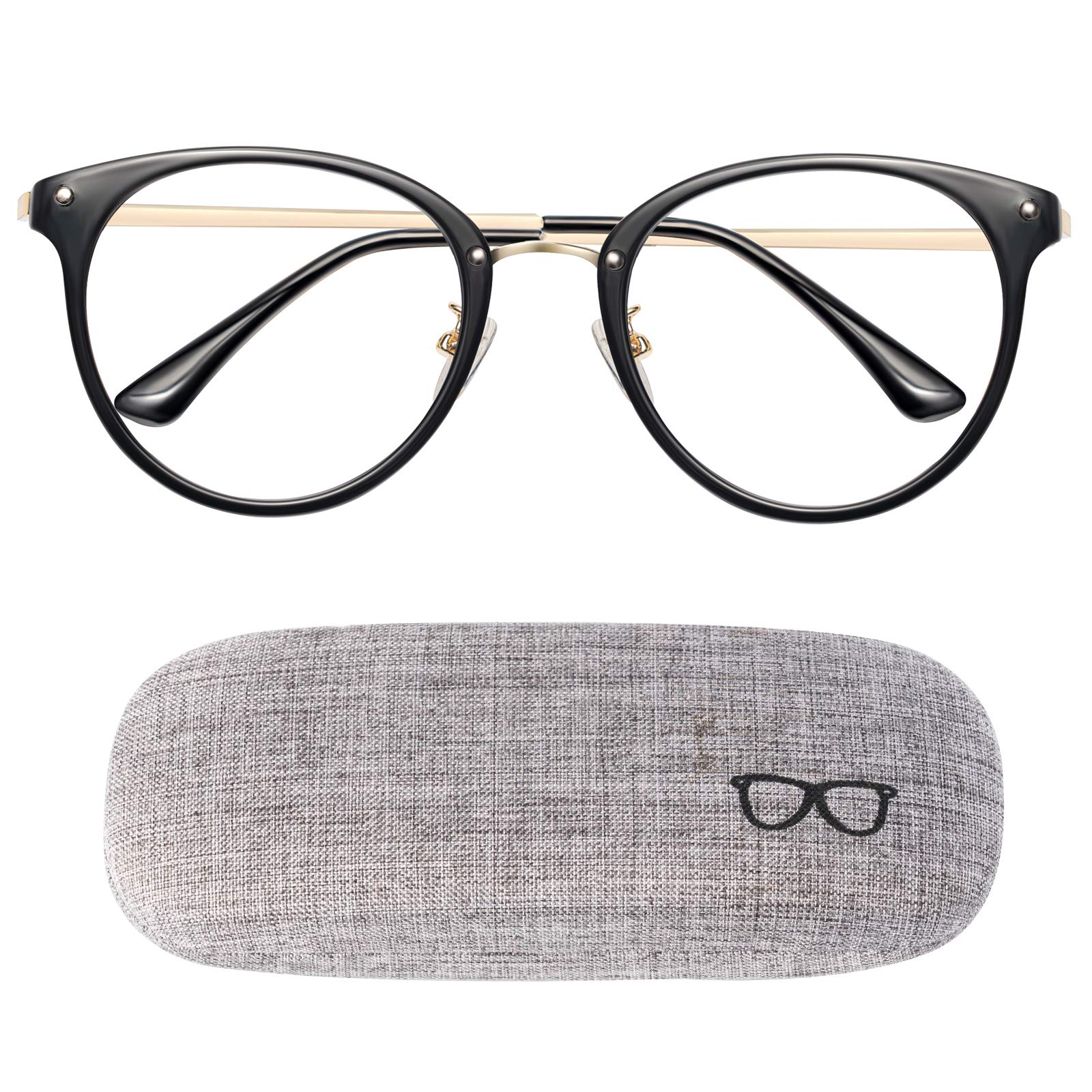 SUNTIRC Blue Light Blocking Glasses Computer Gaming Clear Frame Women Men Anti Blue Light Glasses Women Lightweight Computer Glasses Non-Prescription Lens Anti Glare anti Headache (black, 1pcs)