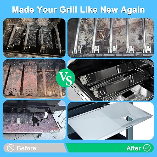 ADVIACE REPLACEMENT PARTS FOR NEXGRILL 720-0898, DRIP PAN GREASE TRAY, GRILL HEAT PLATES, BURNER TUBES AND IGNITER FOR NEXGRILL 720-0898 DELUXE 6 BURNER GAS GRILL