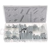 200pcs Compression &amp; Extension SpringAssortment Set, Small Metal Loose Steel Coil Springs Assortment Kit AssortedW/Plastic Storage Box