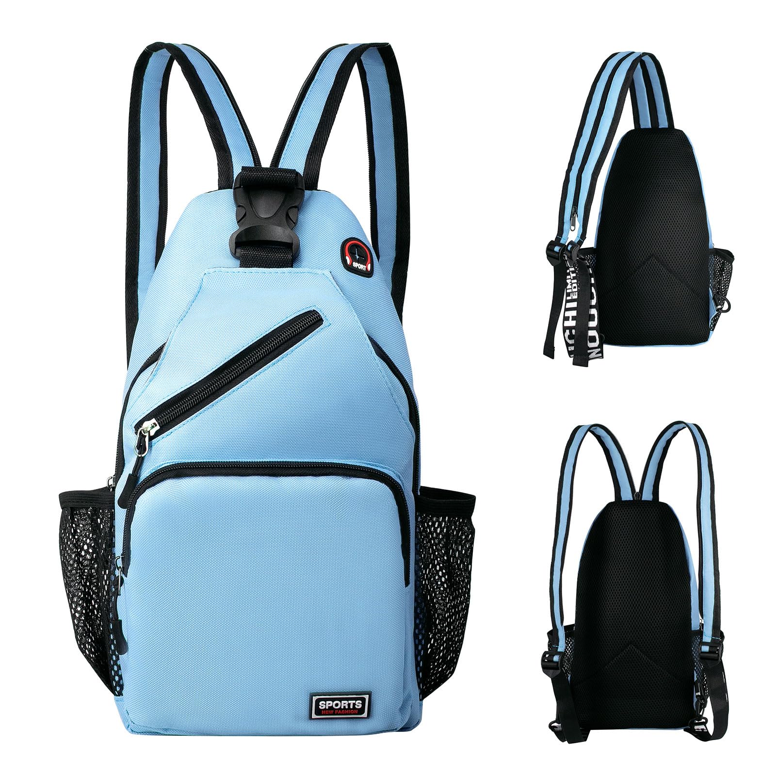 Long Keeper Lightweight Sling Backpack, Unisex Crossbody Backpack Chest bag Small Rucksack Sport Hiking Gym Dual-Use Travel Shoulder Bag for Women Men Teenager