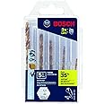 BOSCH TI5IM 5-Piece Assorted Set Titanium Nitride Coated Metal Drill Bits with Included Case Impact Tough with Impact-Rated Hex Shank Ideal for Heavy-Gauge Carbon Steels, Light Gauge Metal, Hardwood