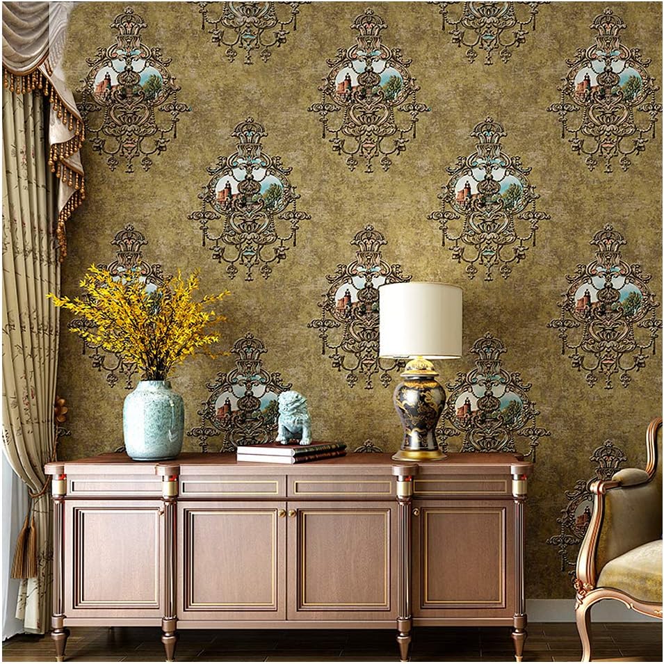 Blooming Wall Textured Vintage Damasks Floral Pattern Wallpaper